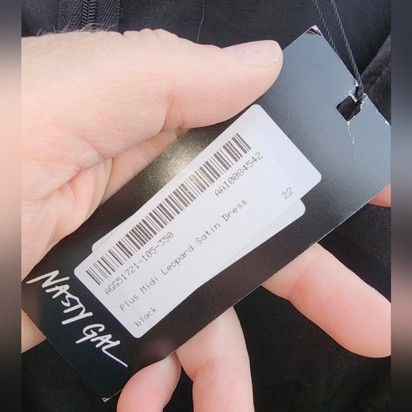 NWT Nasty Gal Collection Black Satin Midi Dress Curvy Plus Size 22 or XXL 2X - Picture 5 of 8